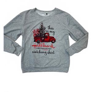 NEW UNISHE women's hallmark christmas movies pullover in gray